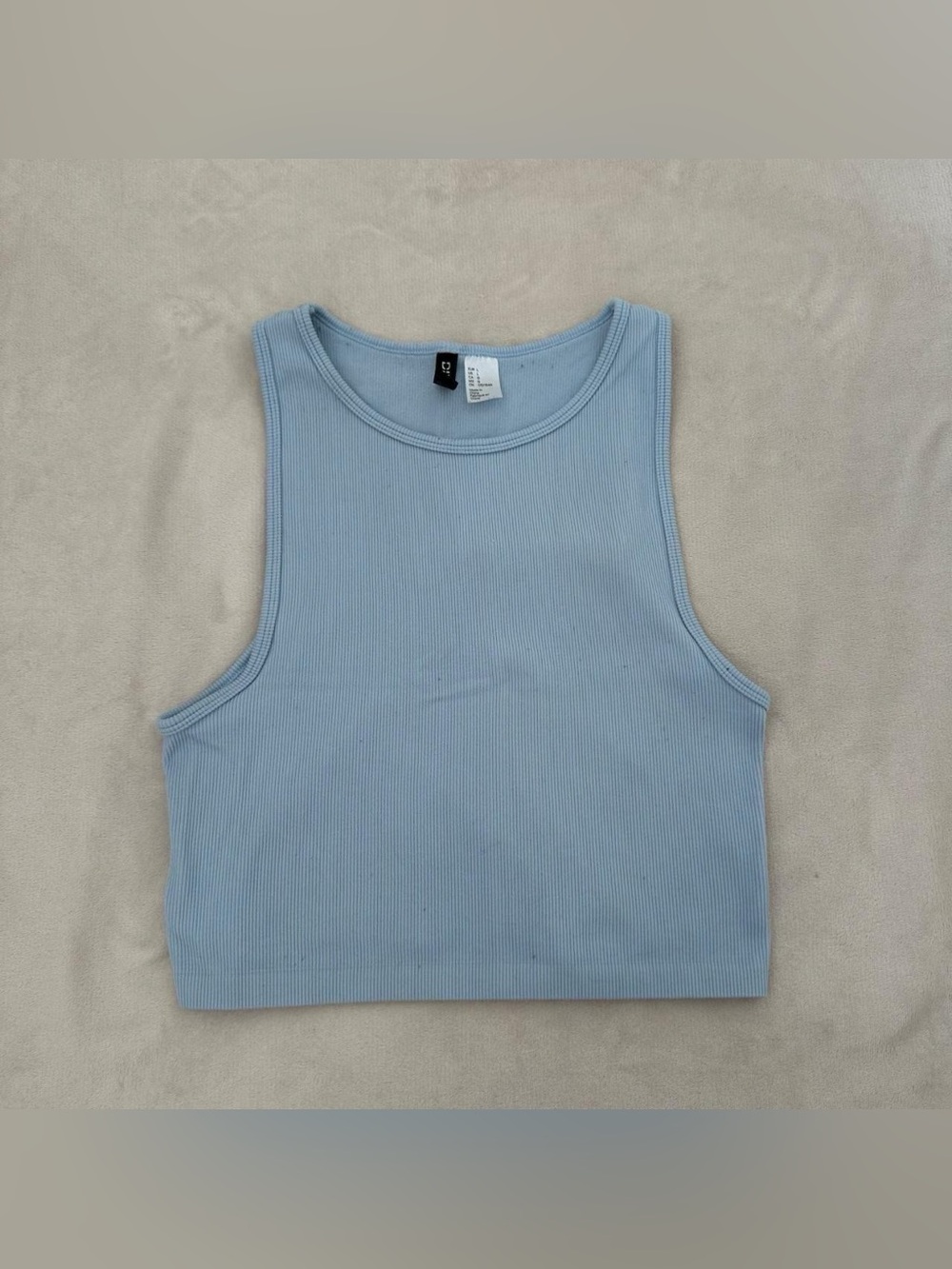 H&M Light Blue Ribbed Crop Tank